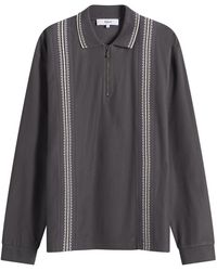 Palmes - Panel Longsleeve Zip Polo - Lyst