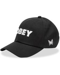 Obey Bold Logo Strapback Hat - Black