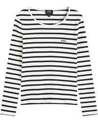A.P.C. - Thelma Stripe Long Sleeve T-Shirt - Lyst