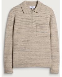Wax London - Alpha Zip Space Dye Long Sleeve Polo - Lyst