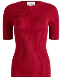 Courreges - Short Sleeves Light Rib Sweater - Lyst