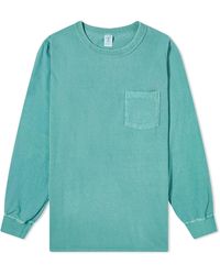 Velva Sheen - Long Sleeve Pigment Dyed Pocket T-Shirt Foggy - Lyst