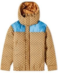 Gucci - Gg Jacquard Hooded Down Jacket - Lyst