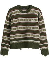 Amiri - Western Logo Striped Sweater - Lyst
