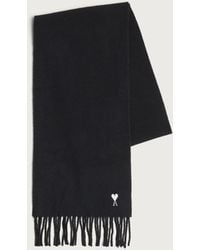 Ami Paris - Wool Adc Embroidery Scarf - Lyst