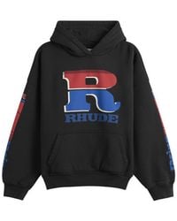 Rhude - Split Petrol Logo Hoodie - Lyst