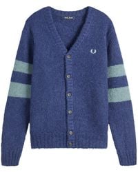 Fred Perry - Chunky Tipped Sleeve Alpaca Cardigan - Lyst