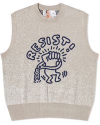 JUNGLES JUNGLES - X Keith Haring Resist Knitted Vest - Lyst