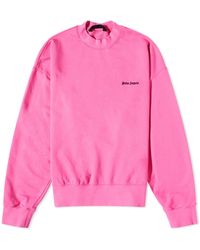 Palm Angels - Embroidered Small Logo Crew Sweat - Lyst