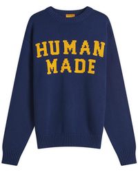 Human Made Dachs Knit Sweater in Blue for Men | Lyst