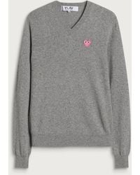 COMME DES GARÇONS PLAY - Heart V Neck Jumper - Lyst