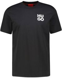 HUGO - T-Shirt DETZINGTON mit reflektierendem Logo Regular Fit - Lyst