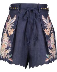 Zimmermann - Leinenshorts RHIANNON TUCK SHORT - Lyst