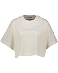 Moncler - T-Shirt mit Pailletten Cropped Fit - Lyst