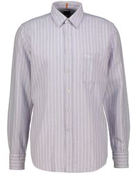 BOSS - Hemd mit Leinen RELEGANT Regular Fit - Lyst