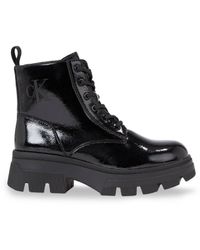 Calvin Klein - Kunstleder-Boots mit Plateau-Sohle - Lyst