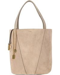 Chloé - Shopper aus Kalbswildleder SPIN TOTE BAG M - Lyst