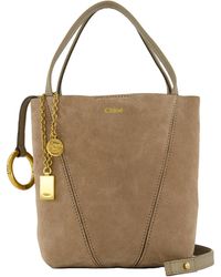 Chloé - Umhängetasche aus Wildleder SPIN TOTE BAG S - Lyst