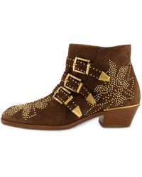 Chloé - Western-Stiefeletten aus Wildleder SUSANNA - Lyst
