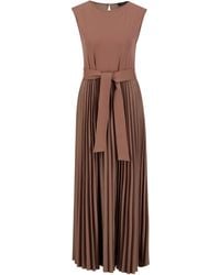 Weekend by Maxmara - Kleid mit Plisseefalten aus Satin SAMUELE - Lyst