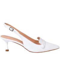 Chantal Capretto Sling Back Shoes In White