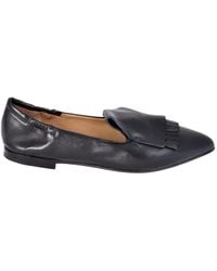 Pomme D'or Grace Black Navy Leather Loafers