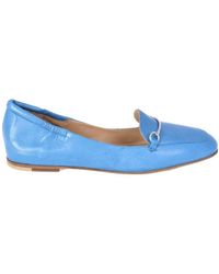 Pomme D'or Lena Light Blue Leather Loafers