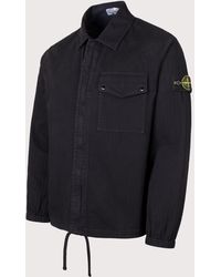 Stone Island - Cotton Herringbone Overshirt - Lyst