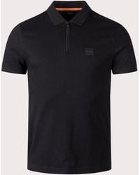 BOSS - Slim Fit Passerzip Polo Shirt - Lyst