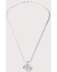 Mysterious Jeweller - Stainless Steel Compass Pendant 24&Quot - Lyst