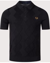 Fred Perry - Cable Knitted Polo Shirt - Lyst