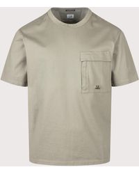 C.P. Company - 30/2 Mercerized Jersey Twisted Pocket T-Shirt - Lyst