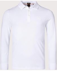 BOSS - Slim Fit Long Sleeve Passerby Polo Shirt - Lyst