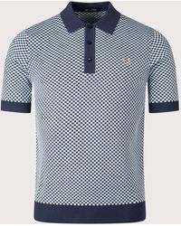 Fred Perry - Regular Fit Chequerboard Knitted Polo Shirt - Lyst