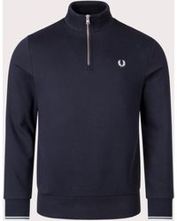 Fred Perry - Quarter Zip Sweatshirt - Lyst