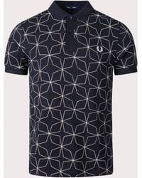 Fred Perry - Geometric Print Polo Shirt - Lyst