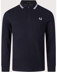 Fred Perry - Regular Fit Long Sleeve Twin Tipped Polo Shirt - Lyst