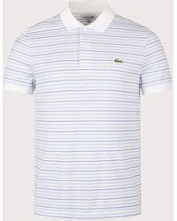 Lacoste - Rib Collar Striped Polo Shirt - Lyst