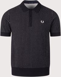 Fred Perry - Regular Fit Bouclé Dot Knitted Polo Shirt - Lyst