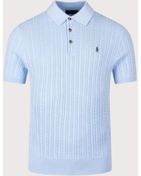 Polo Ralph Lauren - Regular Fit Cable Knit Polo Shirt - Lyst