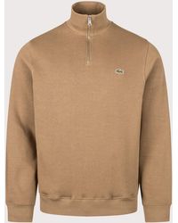 Lacoste - Regular Fit Croc Logo Quarter Zip Knit Jumper - Lyst