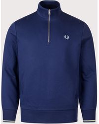 Fred Perry - Quarter Zip Sweatshirt - Lyst