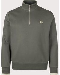 Fred Perry - Regular Fit Quarter Zip Sweatshirt - Lyst