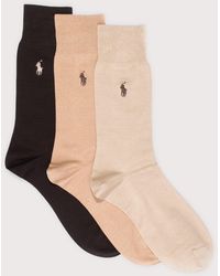 Polo Ralph Lauren - 3 Pack Of Cotton Blend Crew Socks - Lyst