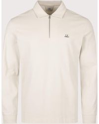 C.P. Company - Long Sleeve Stretch Piquet Zip Polo Shirt - Lyst
