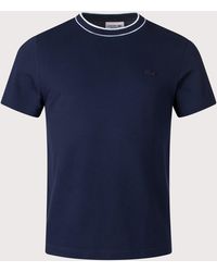 Lacoste - Striped Collar T-Shirt - Lyst