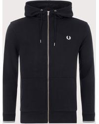 Fred Perry - Zip Through Contrast Tipped Hoodie - Lyst