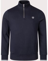 Fred Perry - Regular Fit Quarter Zip Sweatshirt - Lyst