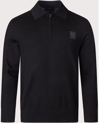 Belstaff - Regular Fit Long Sleeve Colden Knitted Polo Shirt - Lyst