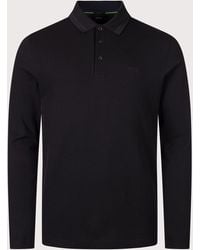 BOSS - Regular Fit Plisy Long Sleeve Polo Shirt - Lyst